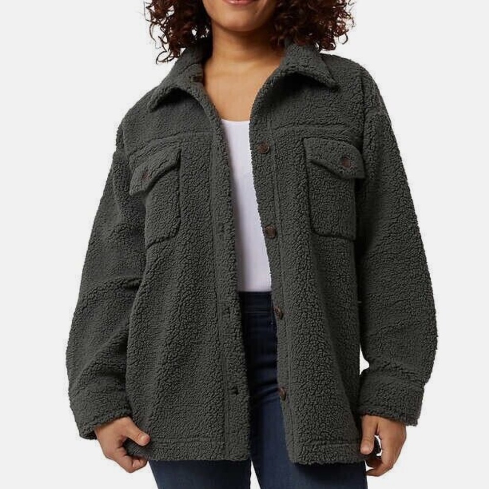 32 Degrees Heat Ladies Cozy Shirt Jacket Xl/XXL Color: dark green ( unexplored)